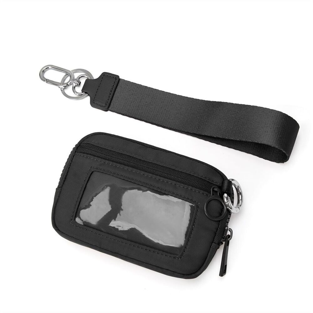 1271 Wristlet Wallet Mini Zip Card Case with Clear ID Window Zipper Coin